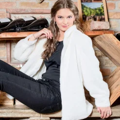 Zillertaler Trachtenwelt Kuscheljacke "Nina", Weiß Cheap