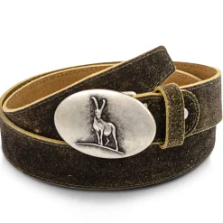 Zillertaler Trachtenwelt Ledergürtel "Steinbock", Hell Braun Flash Sale