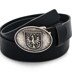 Zillertaler Trachtenwelt Ledergürtel "Tiroler Adler", Schwarz New