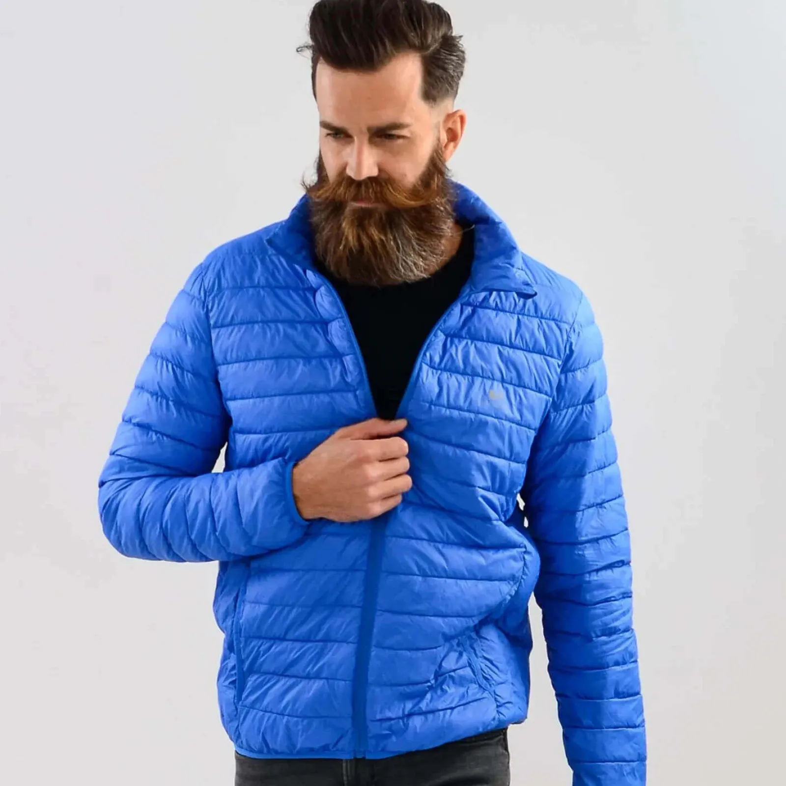 Zillertaler Trachtenwelt Unisex Daunen-Optik-Steppjacke, Blau Hot
